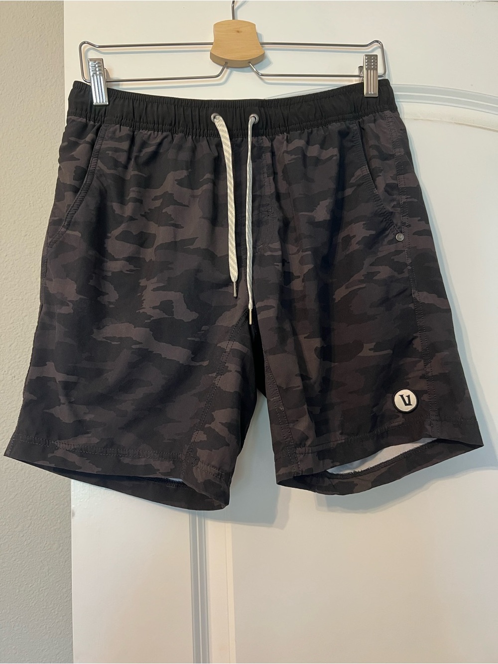 Vuori Dark Gray/Black Camo Kore Shorts